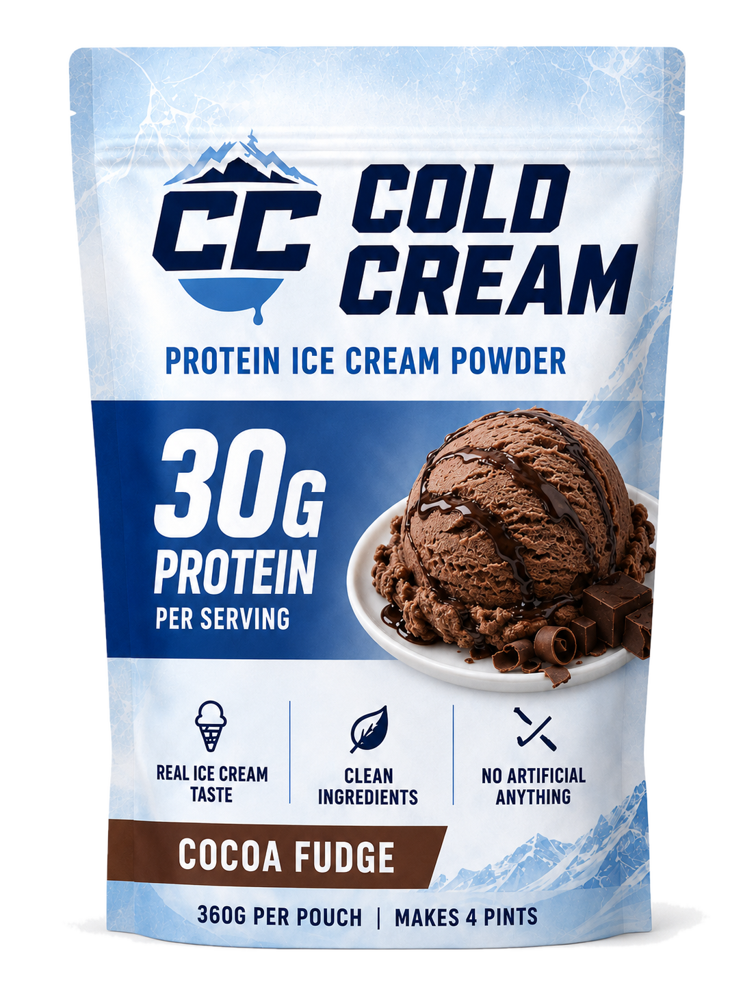 Cold Cream Cocoa Fudge protein ice cream powder bag