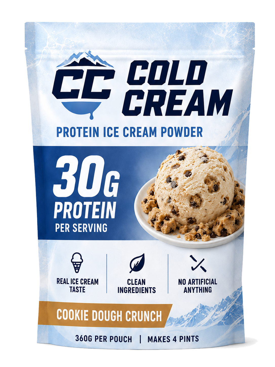 Cold Cream Cookie Dough Crunch protein ice cream powder bag